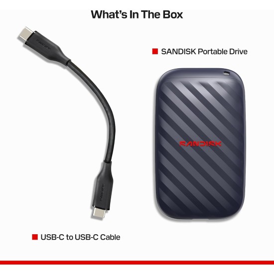 Sandisk 1TB Portable Drive, Up to 600MB/s Read Speeds